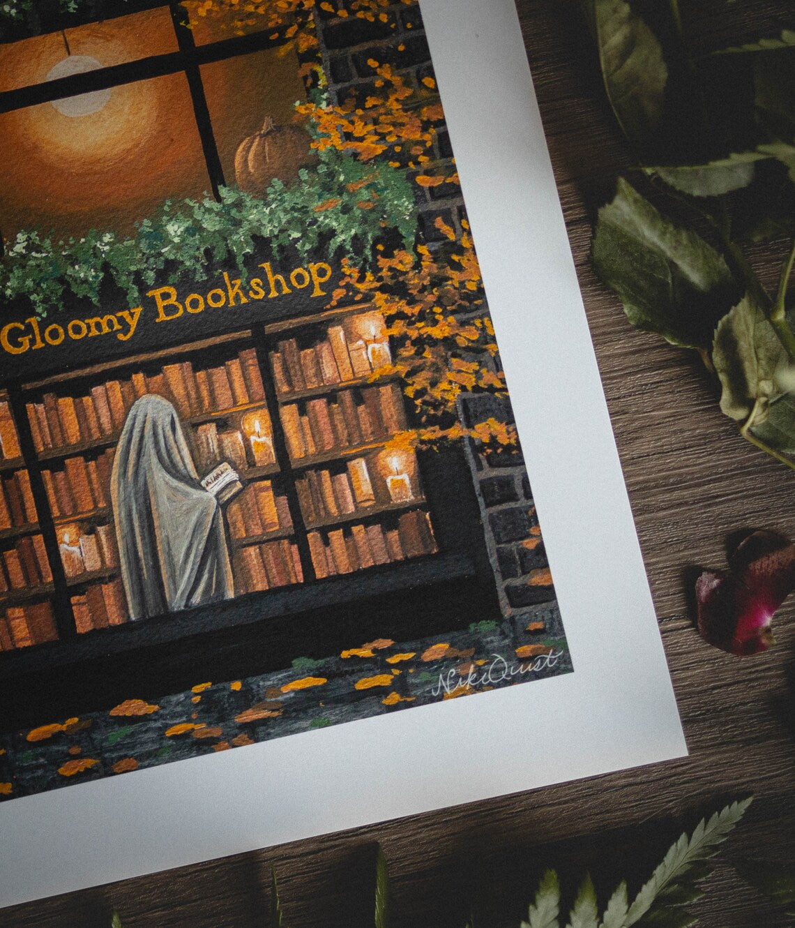 The Gloomy Bookshop 8 x 10 Print