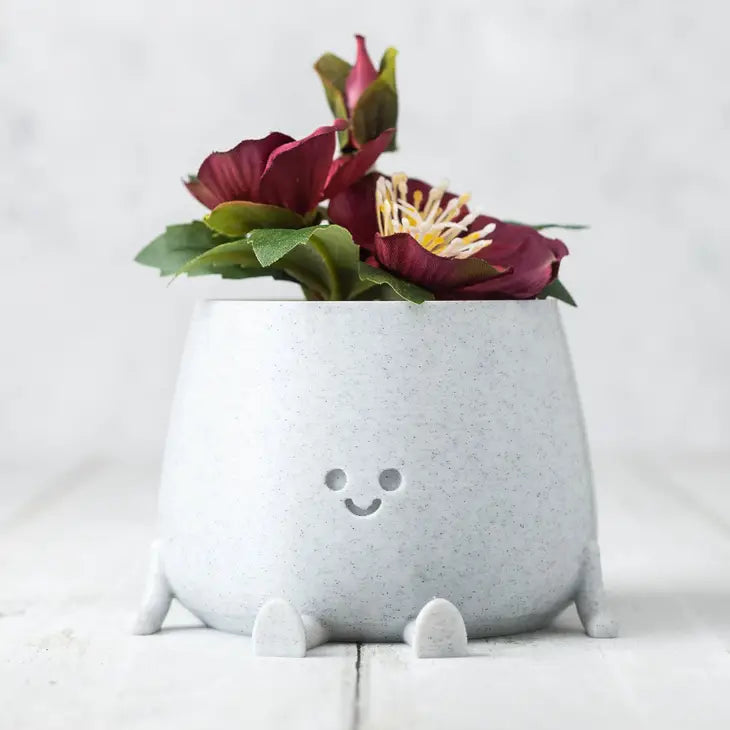 Happy Pot Planter Matte Marble