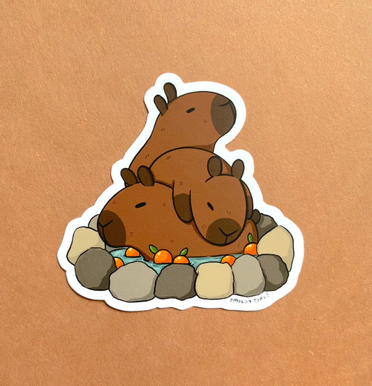 Capybara Pile Vinyl Sticker