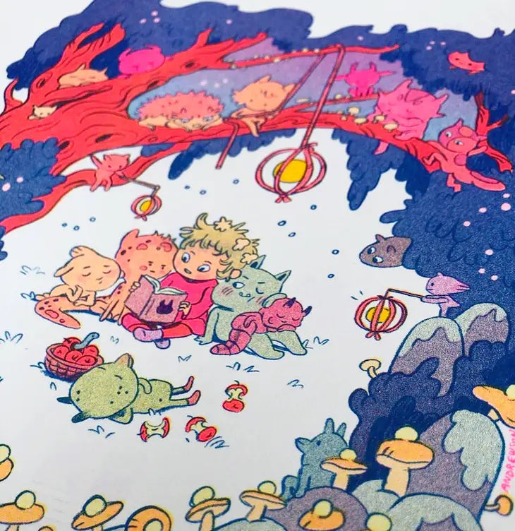 Bedtime Story Risograph Print