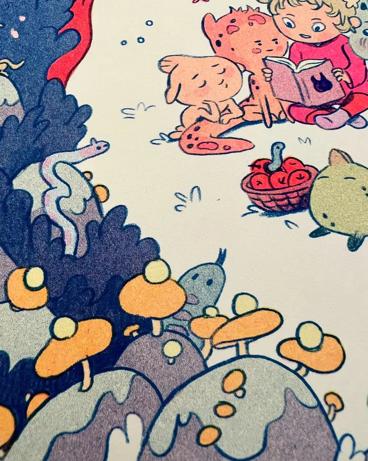 Bedtime Story Risograph Print