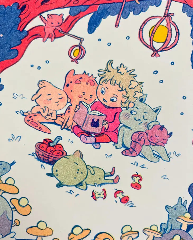 Bedtime Story Risograph Print