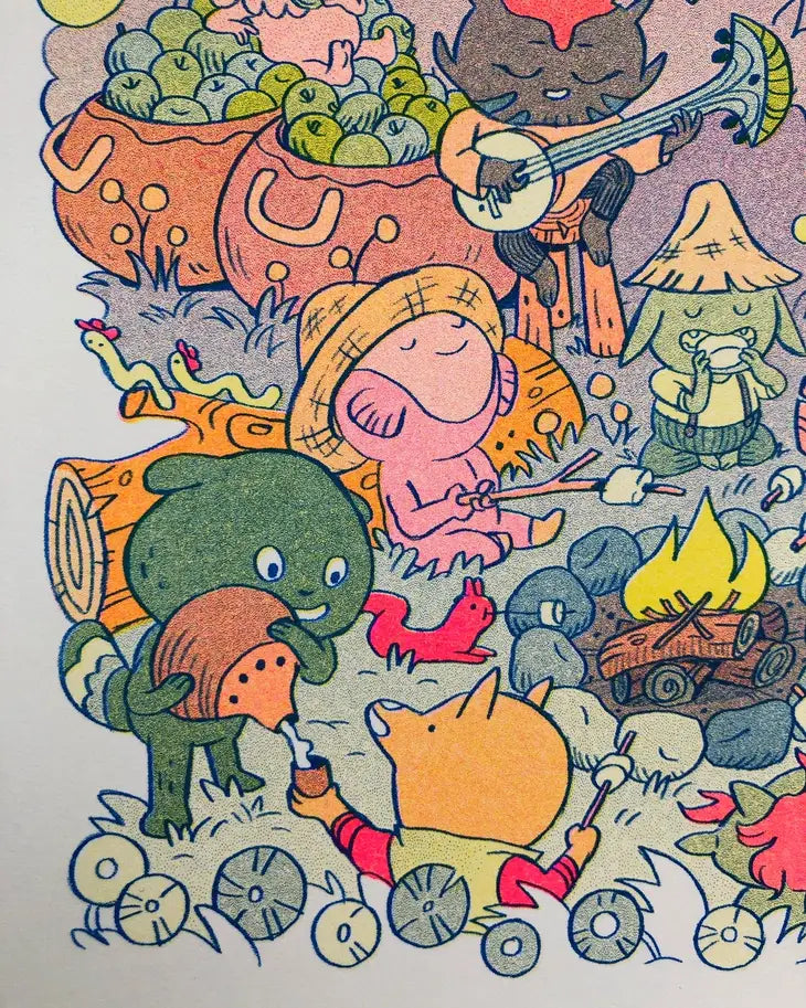 Campfire Stories Risograph Print