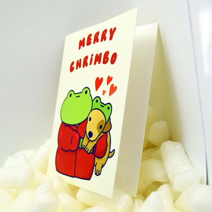Merry Chrimbo Nim And Sage Hug Greeting Card