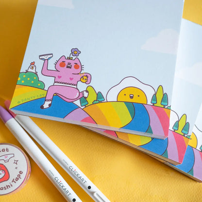 Rainbow Run Panty Cat Memo Pad