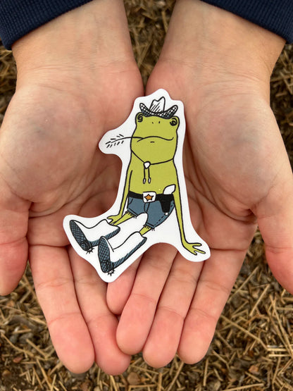 Frog Cowboy Sticker