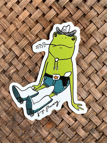 Frog Cowboy Sticker