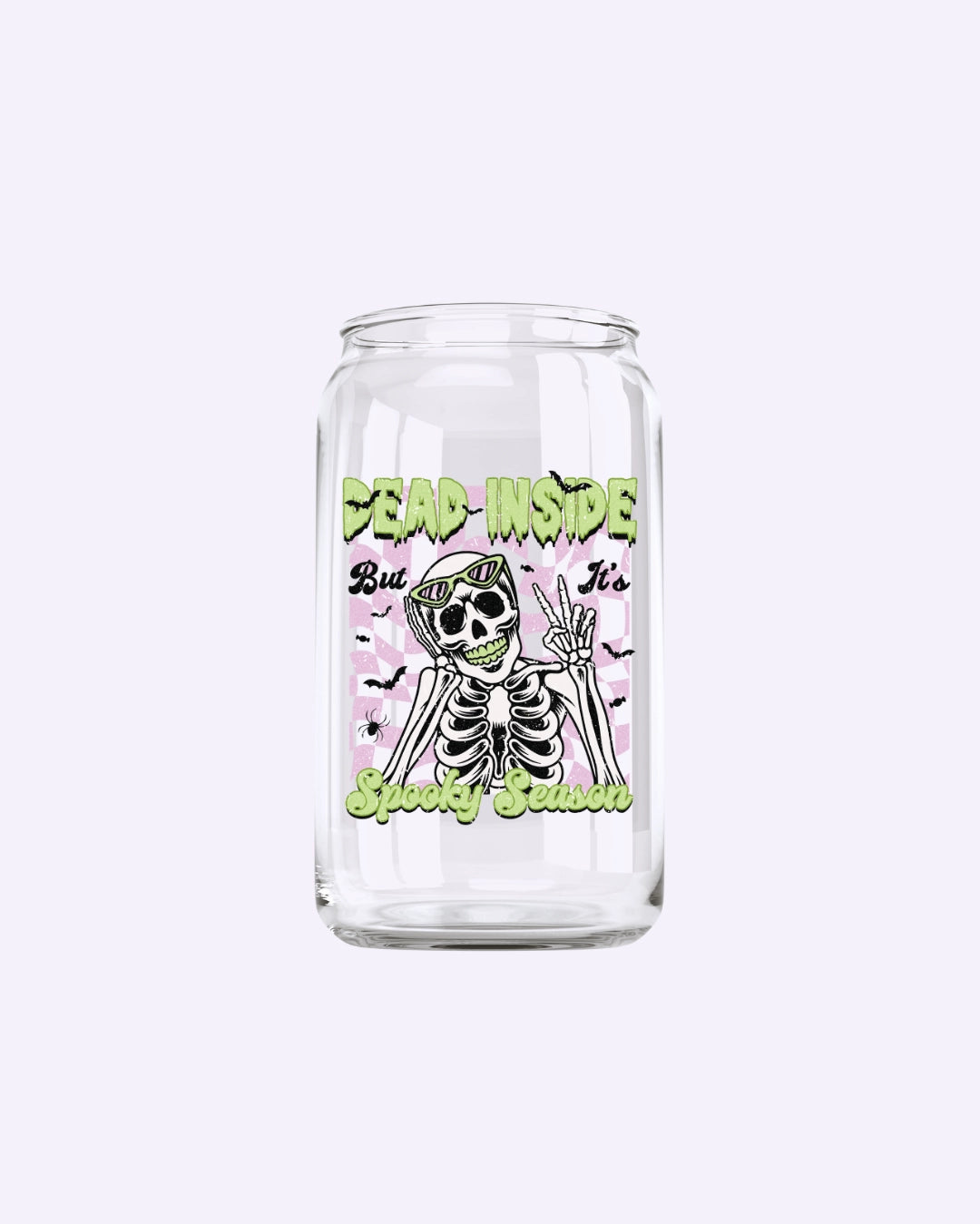 Dead Inside Halloween Glass Cup