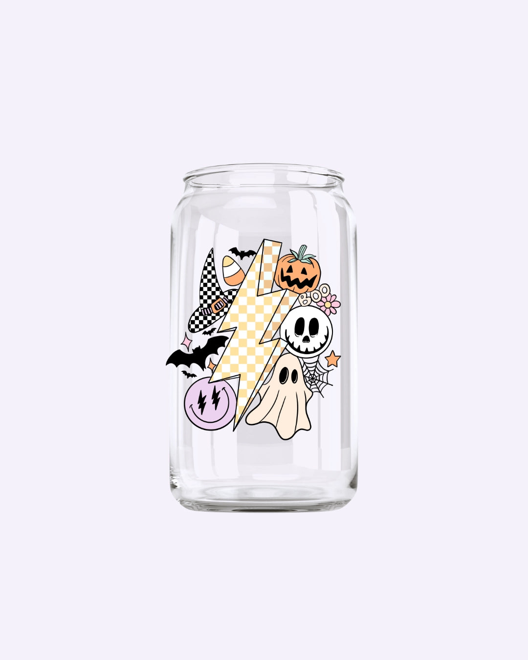 Retro Spooky Halloween Glass Cup