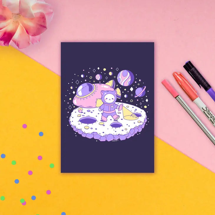 Marsh The Astronaut Cat Holographic Art Print