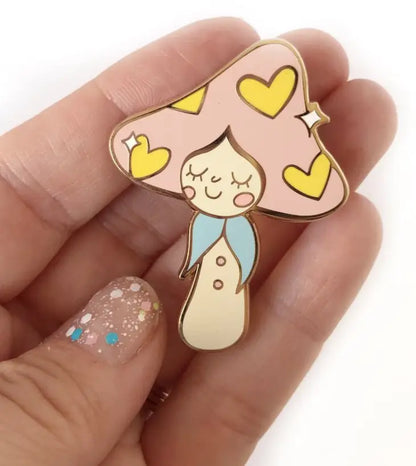 Happy Mushroom Enamel Pin
