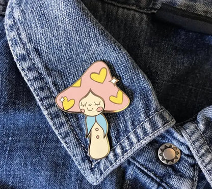 Happy Mushroom Enamel Pin