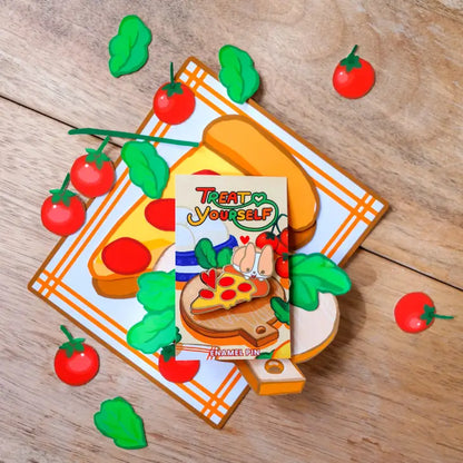 Fast Food Pizza and Corgi Enamel Pin