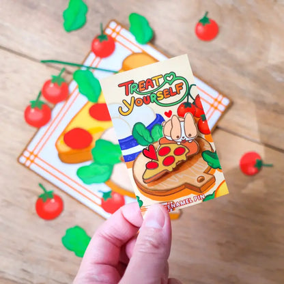 Fast Food Pizza and Corgi Enamel Pin
