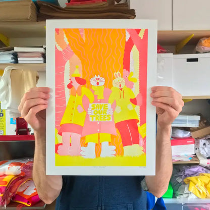 Forest Friends Risograph Print