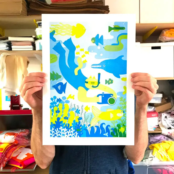 Ocean Explorer Risograph Print