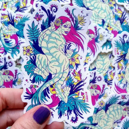 Stay Wild Tiger Woman Sticker