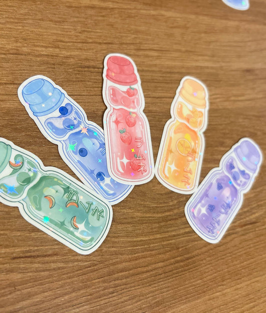 Ramune Soda Holographic Stickers