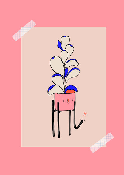 Ficus says Hi A4 Print