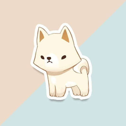 Akita White Cream Vinyl Sticker