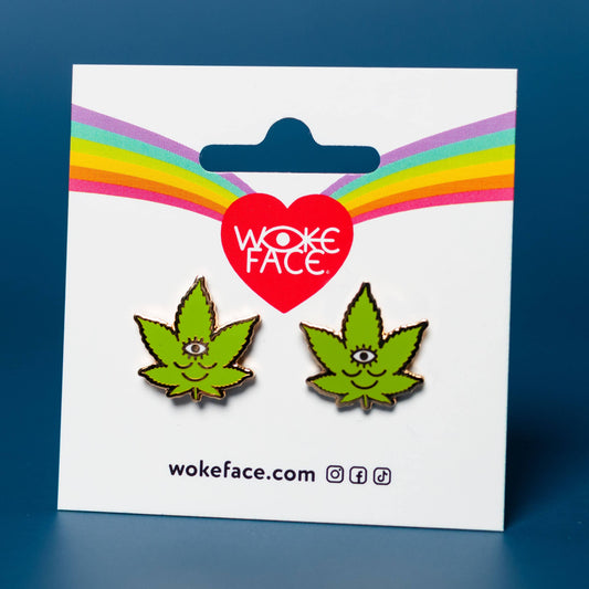 Tokeface Cannabis Leaf Earrings