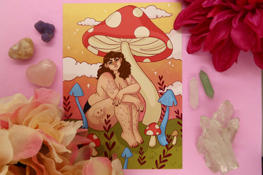 Cottagecore Mushroom Print