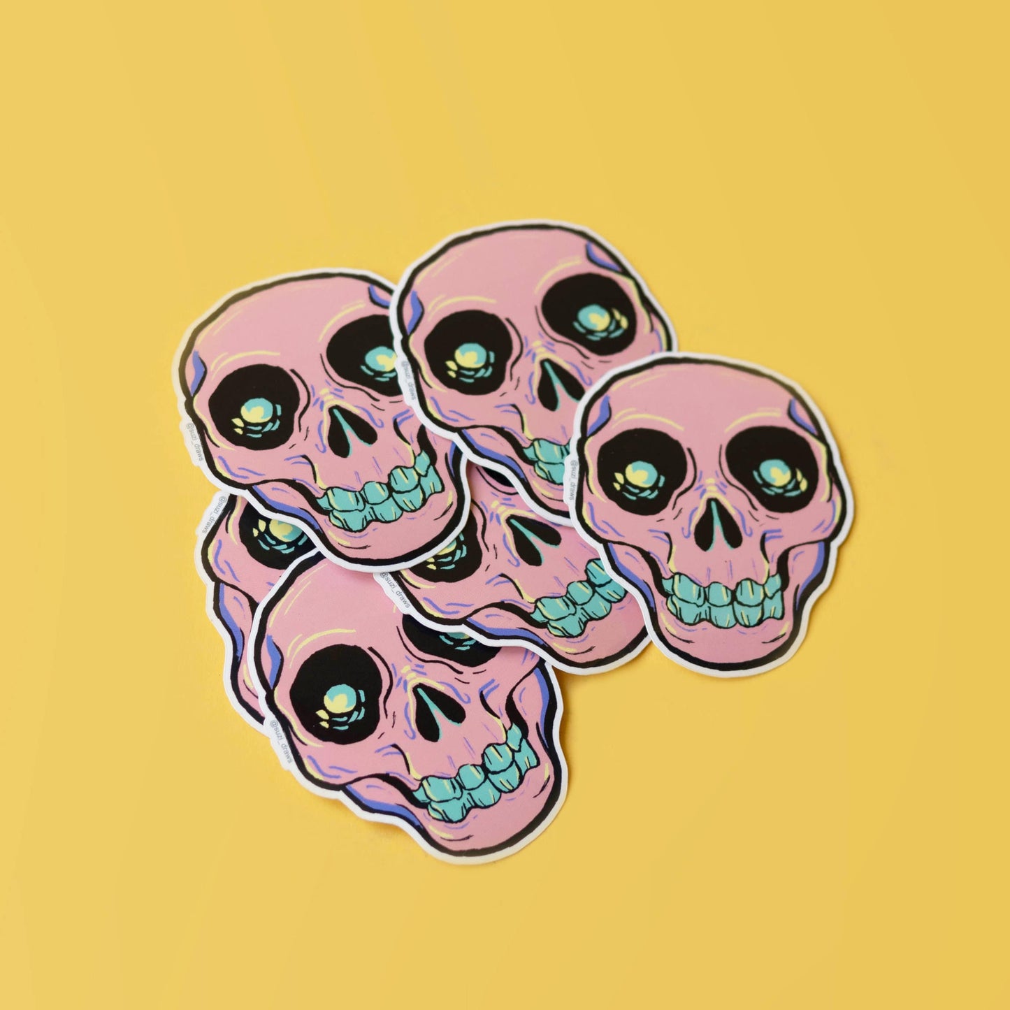Smiling Skull Vinyl Sticker