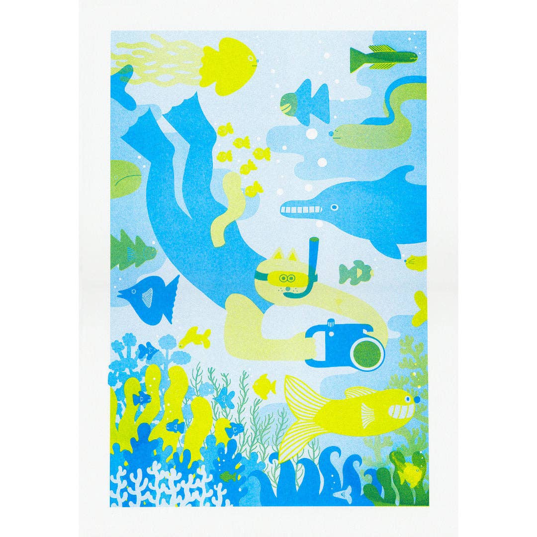 Ocean Explorer Risograph Print