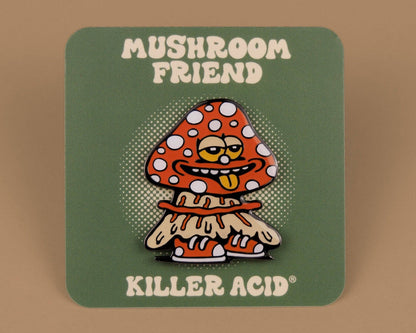 Mushroom Friend Enamel Pin, Toadstool