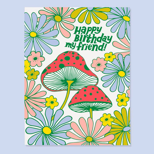Mushroom Birthday Greeting Card
