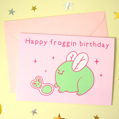 Happy Froggin Birthday Greeting Card
